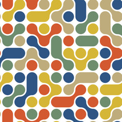 Seamless metaball pattern with interconnected fluid shapes. Modern organic background with smooth, flowing forms. Template for textile print, wallpaper, cover, packaging modern design