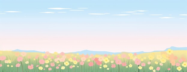 Naklejka premium Flower field flowers spring background.