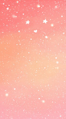 The wallpaper features light peach and pink tones with a scattering of white stars, offering a subtle, calming look.

