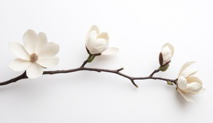 Delicate magnolia blossoms on a branch (14)