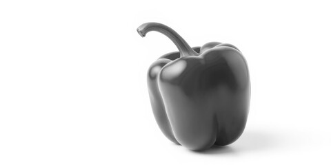 Obraz premium Single vibrant red bell pepper, glossy skin, isolated on pure white background, vegetarian, culinary