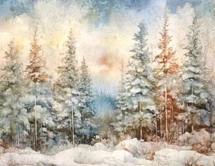 Watercolor landscape background
