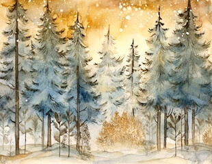 Watercolor landscape background