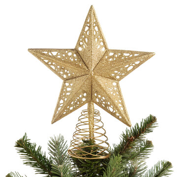 recommend clip art: golden christmas star on white