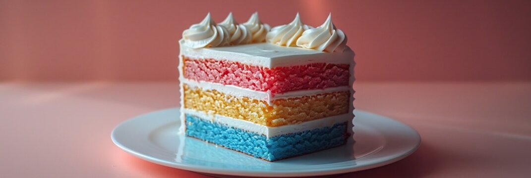 3d isometric slice of a graduation cake reveals vibrant layers and decorative toppers adding modernity and playfulness with ample room for design adaptation