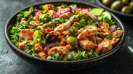 Fototapeta premium Mediterranean Chicken Salad Bowl