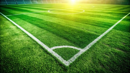 Obraz premium Vintage Style Football Pitch: White Lines on Artificial Turf