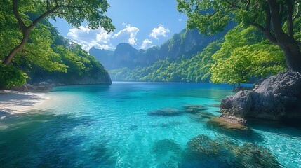 Island sunset crystal blue waves high resolution hd image