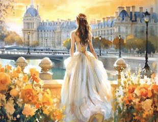 Watercolor landscape background