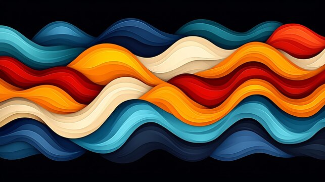 Flowing abstract ribbons form dynamic banner for the Class of 2025 using bold lines and vibrant tones to convey movement and unity leaving room for thematic content