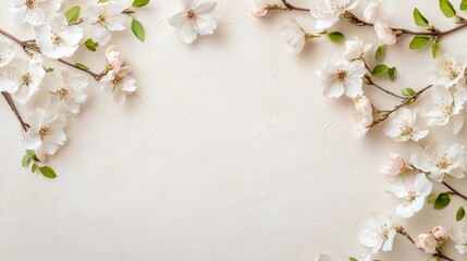 Floral arrangement with delicate white blossoms, soft green foliage, elegant backdrop for nature-themed designs or invitations.