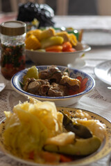 Ingredients of caldo de res guatemalan traditional food