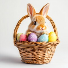 Bunny basket rabbit pastel.