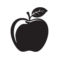 Apple silhouette vector illustration isolated on white background