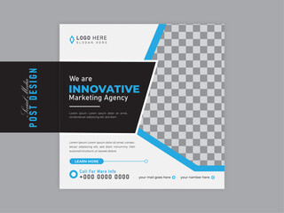 Business marketing agency promotion social media post vector template. Set of Editable minimal square web banner