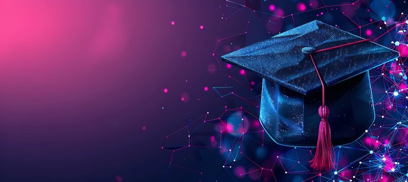 Layered 3D banners featuring bold designs vibrant tones capture the excitement of Graduation 2025 leaving open areas for creative customization