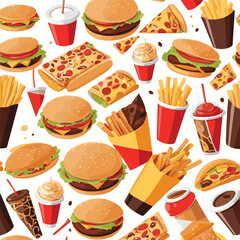 fastfood, fast, snack, meal, food, lunch, burger, dinner, background, delicious, meat, american, menu, unhealthy, restaurant, isolated, cheeseburger, junk, set, hamburger, fat, sandwich, tasty, eat, c