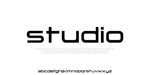 Modern Extended Lowercase Font, regular design for technology,urban,studio,sport,
fashion ,movie. Vector Illustration