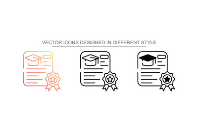 Academic Achievement icon design with white background stock illustration