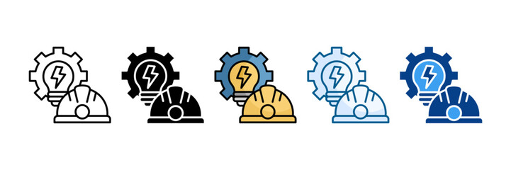 Energy Engineering Icon Set Multiple Style Collection