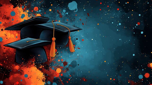 Clean outline design of graduation cap template bold and simple lines forming the cap shape perfect for easy editing and customization offering large blank spaces