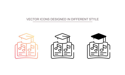 Music Education icon design with white background stock illustration