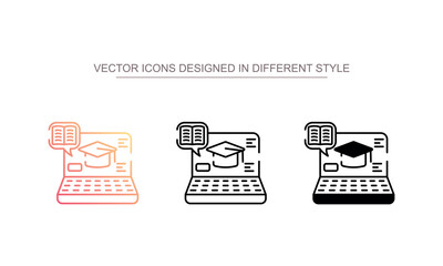 Educational Apps icon design with white background stock illustration