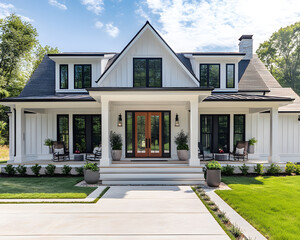 A serene modern home exuding warmth, inviting tranquility and connection with nature.