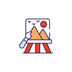 Art Class icon design with white background stock illustration