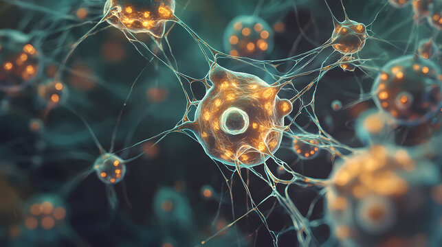 Trichoderma viride spores. Networked Spores. Illustration