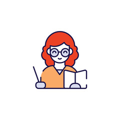 Teacher icon design with white background stock illustration