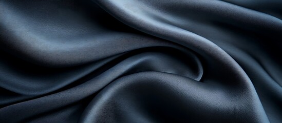 Obraz premium Dark grey fabric, soft folds, close-up texture