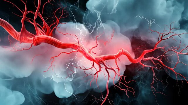 Abstract Blood Vessel Network in a Mystical Nebula