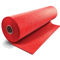 Red Carpet Roll 3D Render Isolated Vector Image