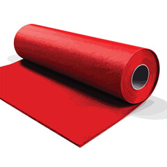 Red Carpet Roll 3D Render Isolated Vector Image