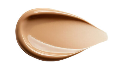 Makeup Liquid foundation stroke isolated on white background. Cosmetic product brush swatch 
