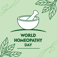 World Homeopathy day poster 10th April Vector illustration