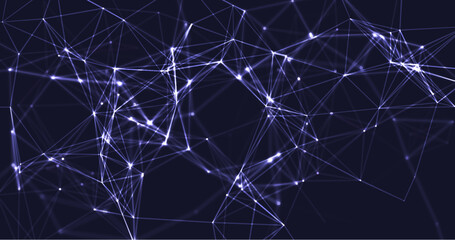 Abstract background with connecting dots and lines. Network connection structure. Plexus weave effect. Abstract 3d vector illustration