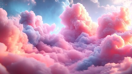 Gradient pastel sky graduation background with smooth transitions from pink to blue evoking a sense of tranquility success and hope leaving a large blank area for design flexibility