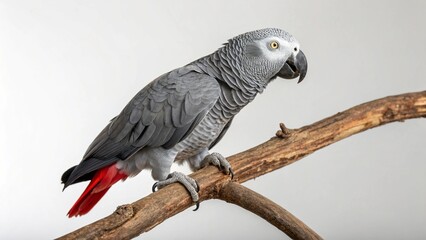Fototapeta premium African gray parrot on studio background