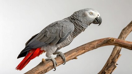 Obraz premium African gray parrot on studio background