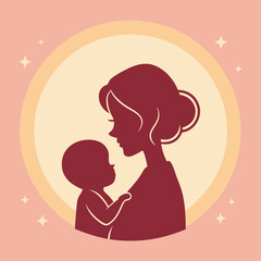 A simple, impactful of a mother and baby  interacting.