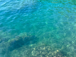 Transparent clear water of Adriatic sea