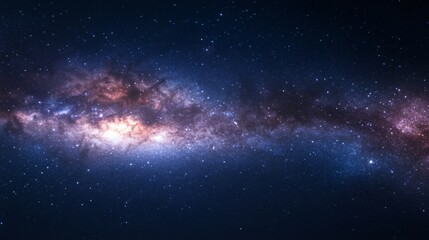 Obraz premium Vast cosmic scene, swirling nebula with vibrant colors and starlight, perfect for sci-fi themes or educational material.