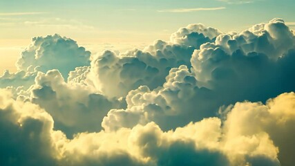 Majestic clouds illuminated by golden sunlight during early morning hours - Powered by Adobe