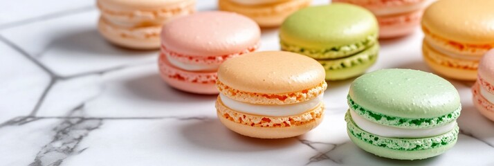 Obraz premium Pastel Macarons Sweet Treats Delicious Food Photography