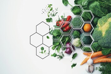 Colorful vegetables and healthy greens highlight their scientific benefits and nutritional values