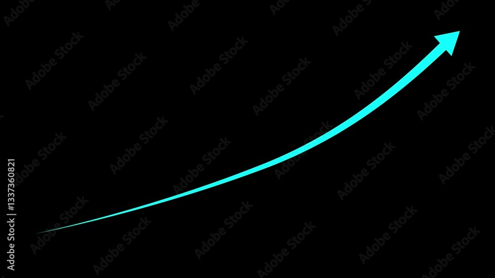 Poster arrow rising transparent channel. business grow-ting arrow. rising bar follow the arrow. abstract ar