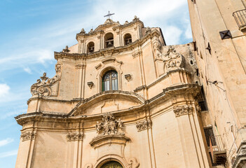 The Church of Madonna del Carmine, or the Madonna del Carmelo, in the historic center of Noto,...