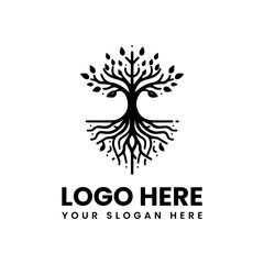 Stylized tree of life vector graphic. Symbolic nature design